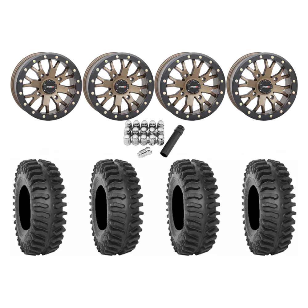 System 3 XT400 30x10-15 Tires on SB-4 Bronze Beadlock Wheels, complete kit