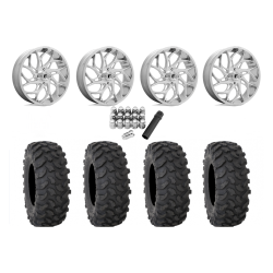 System 3 XTR370 37x10-22 Tires on Fuel Runner Polished Wheels