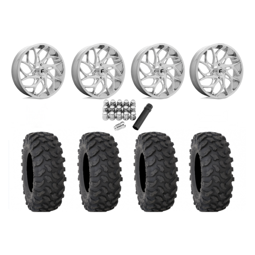 System 3 XTR370 37x10-22 Tires on Fuel Runner Polished Wheels