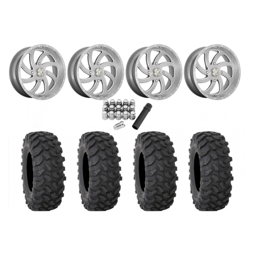 System 3 XTR370 35x10-18 Tires on MSA M36 Switch Brushed Titanium Wheels