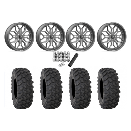 System 3 XTR370 35x10-20 Tires on MSA M47 Sniper Gunmetal Milled Wheels