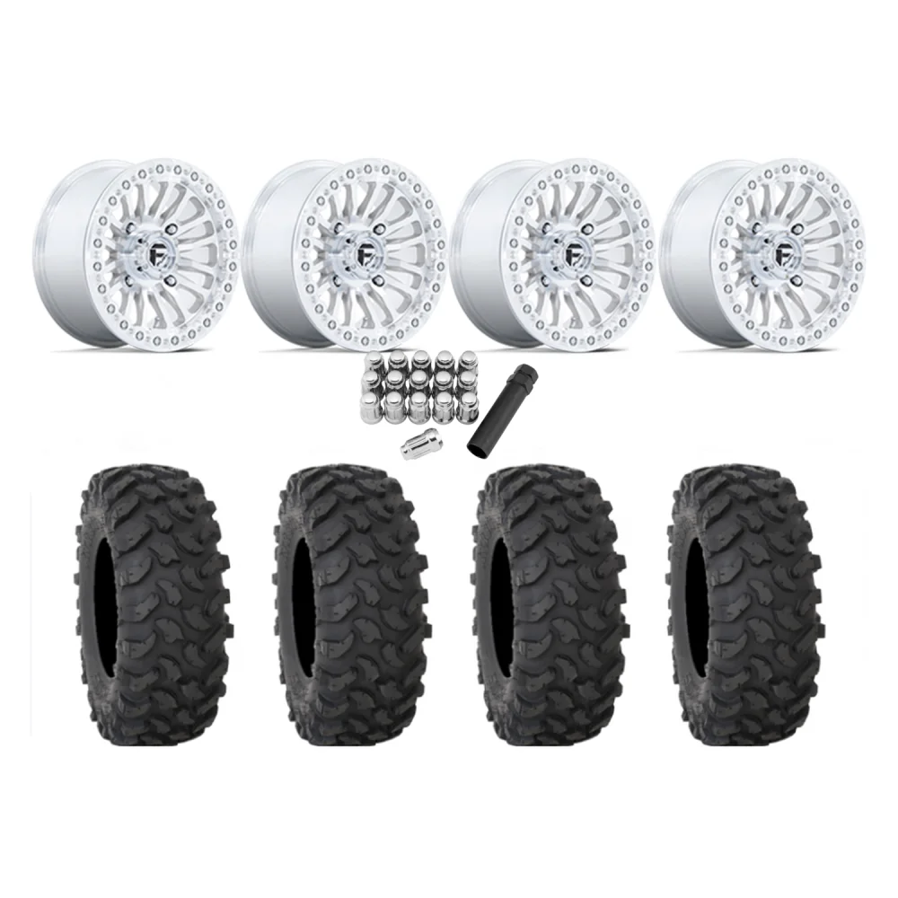 System 3 XTR370 33x10-15 Tires on Fuel Rincon Machined Beadlock Wheels, complete kit
