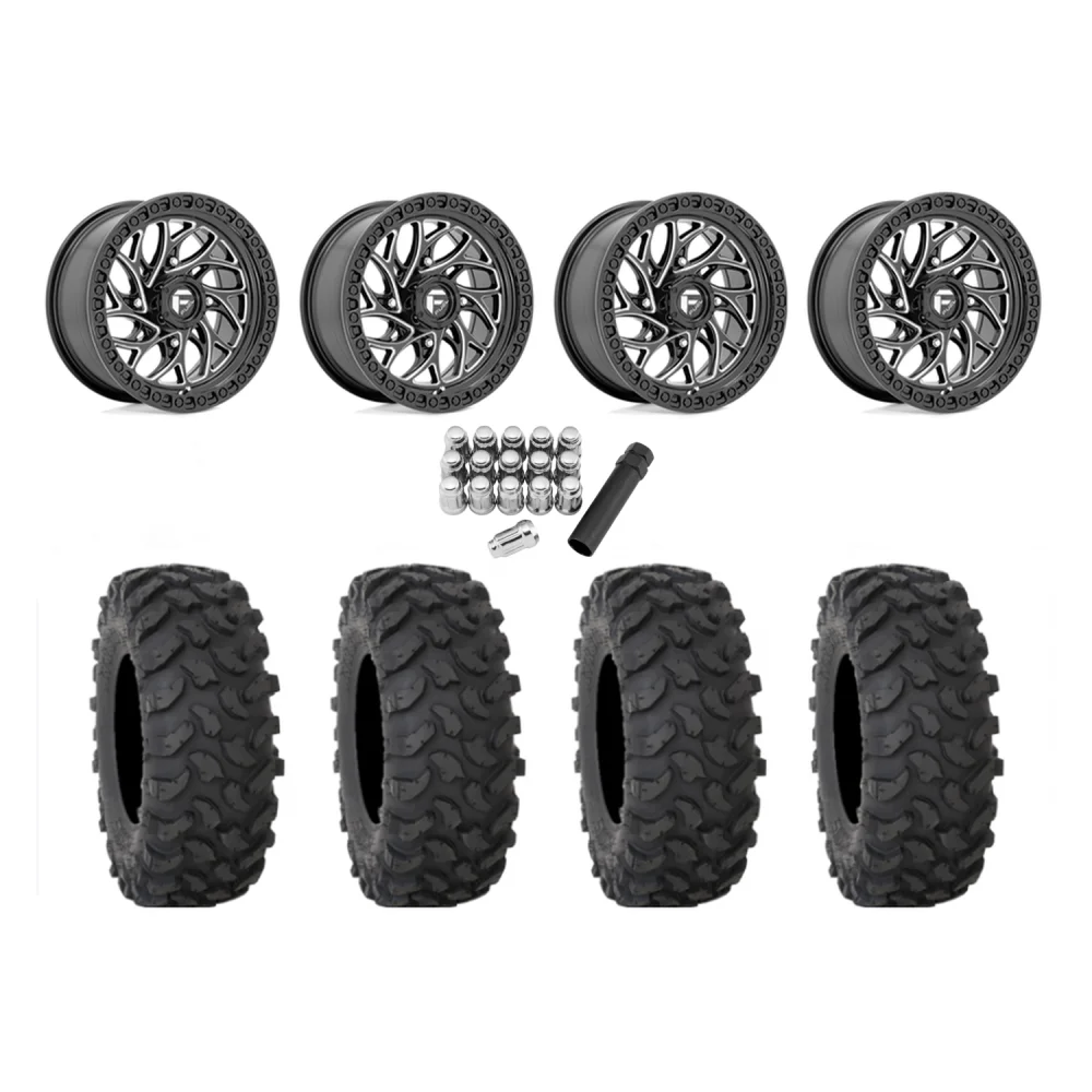 System 3 XTR370 32x10-15 Tires on Fuel Runner Milled Wheels, complete kit