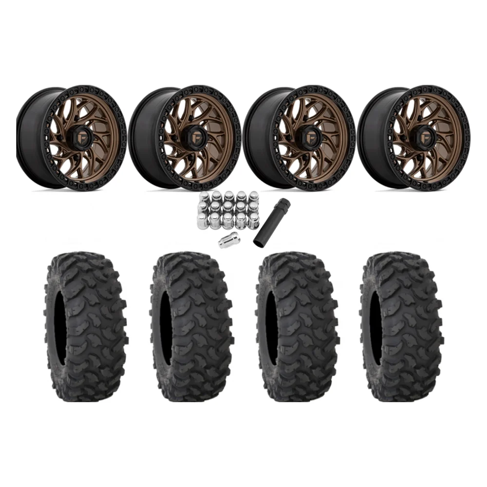 System 3 XTR370 33x10-15 Tires on Fuel Runner Matte Bronze Wheels, complete kit