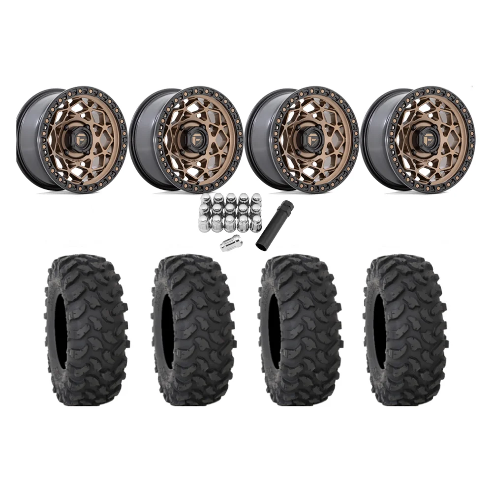 System 3 XTR370 30x10-15 Tires on Fuel Unit Matte Bronze Wheels, complete kit