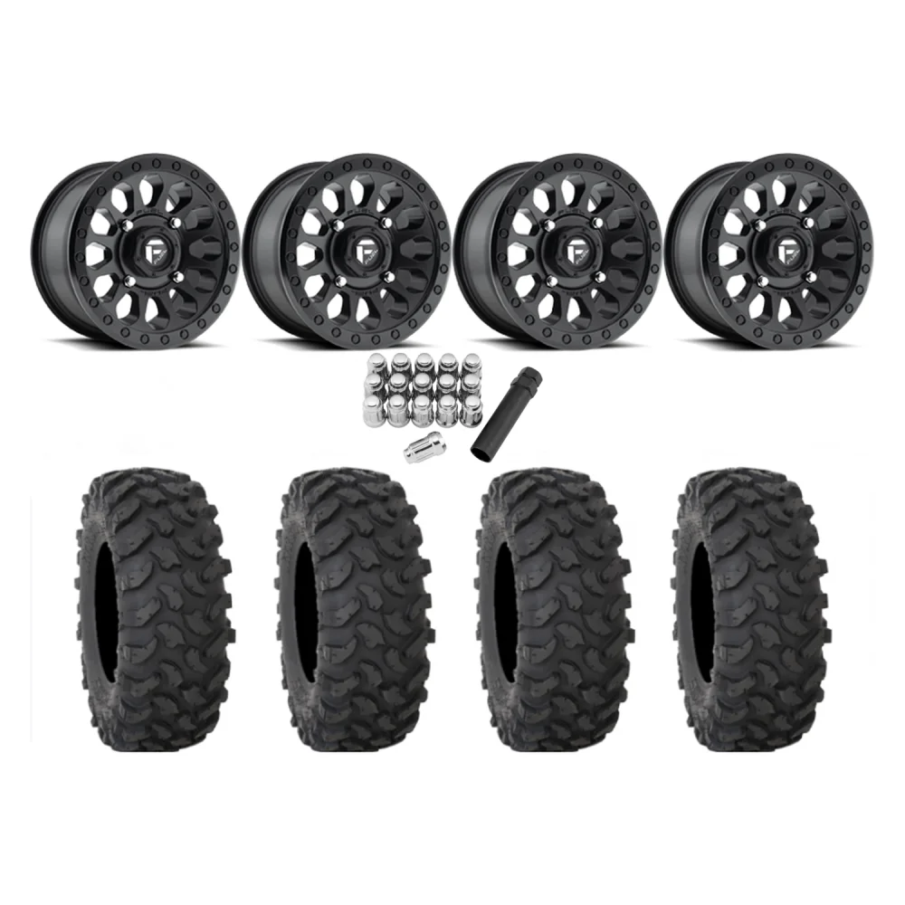 System 3 XTR370 35x10-15 Tires on Fuel Vector Matte Black Wheels, complete kit