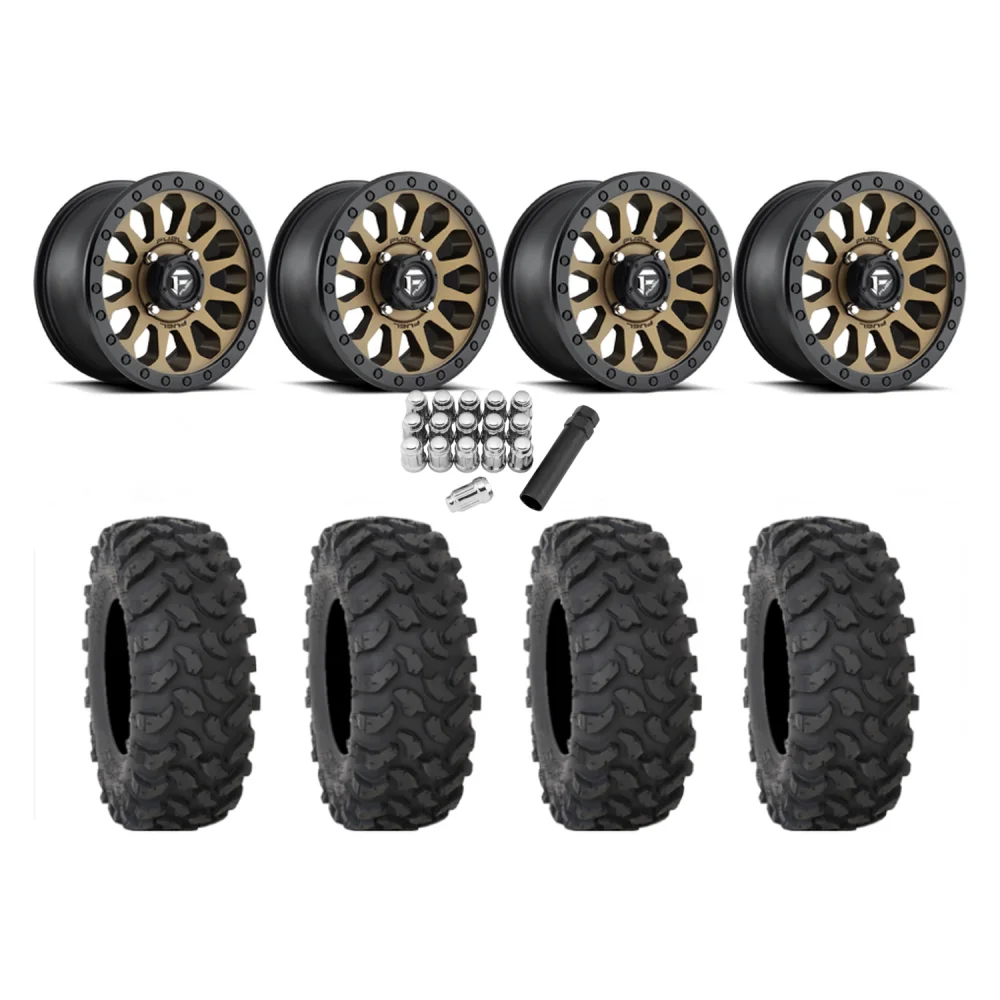 System 3 XTR370 32x10-15 Tires on Fuel Vector Matte Bronze Wheels, complete kit