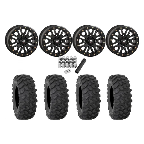 System 3 XTR370 30x10-15 Tires on HL23 Matte Black Beadlock Wheels