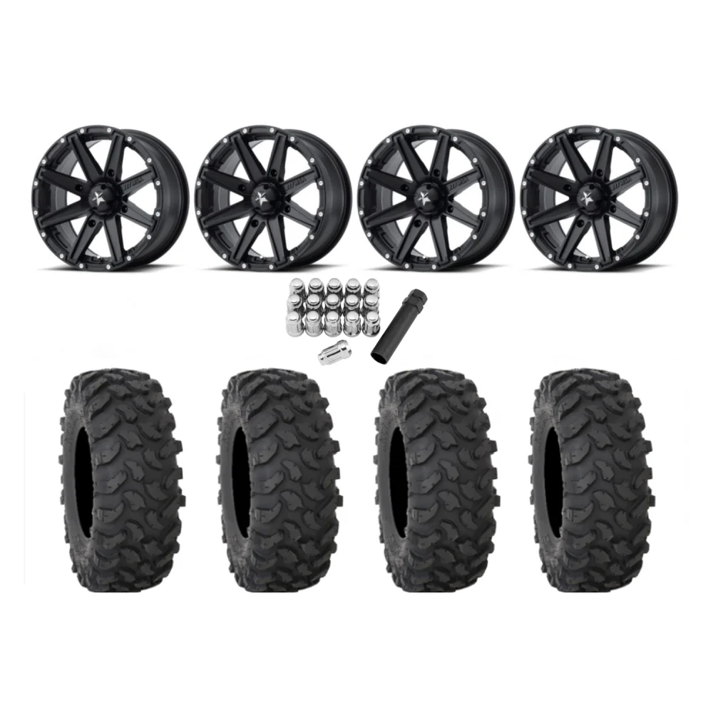 System 3 XTR370 30x10-15 Tires on MSA M33 Clutch Wheels, complete kit