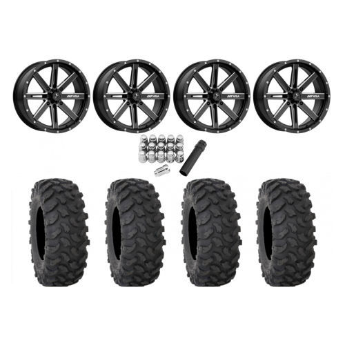 System 3 XTR370 30x10-15 Tires on MSA M41 Boxer Gloss Black Milled Wheels