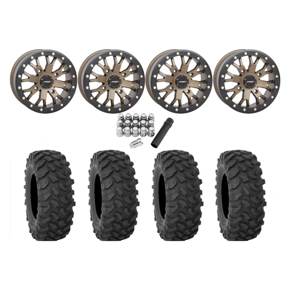 System 3 XTR370 30x10-14 Tires on SB-4 Bronze Beadlock Wheels, complete kit