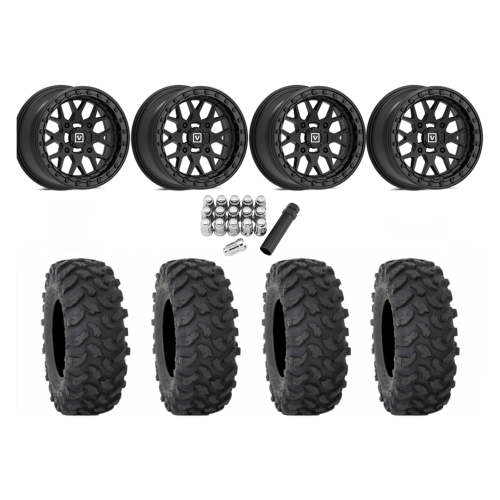 System 3 XTR370 35x10-15 Tires on V07 Satin Black Beadlock Wheels
