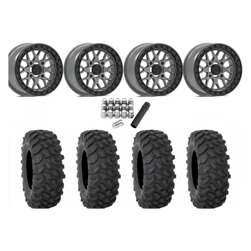 System 3 XTR370 35x10-15 Tires on V07 Satin Graphite Beadlock Wheels