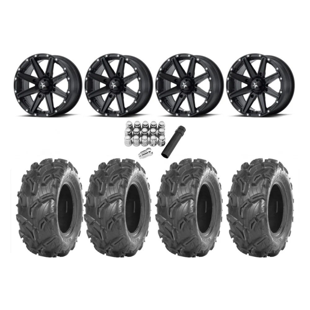 Maxxis Zilla 28x9-14 Tires on MSA M33 Clutch Wheels, complete kit