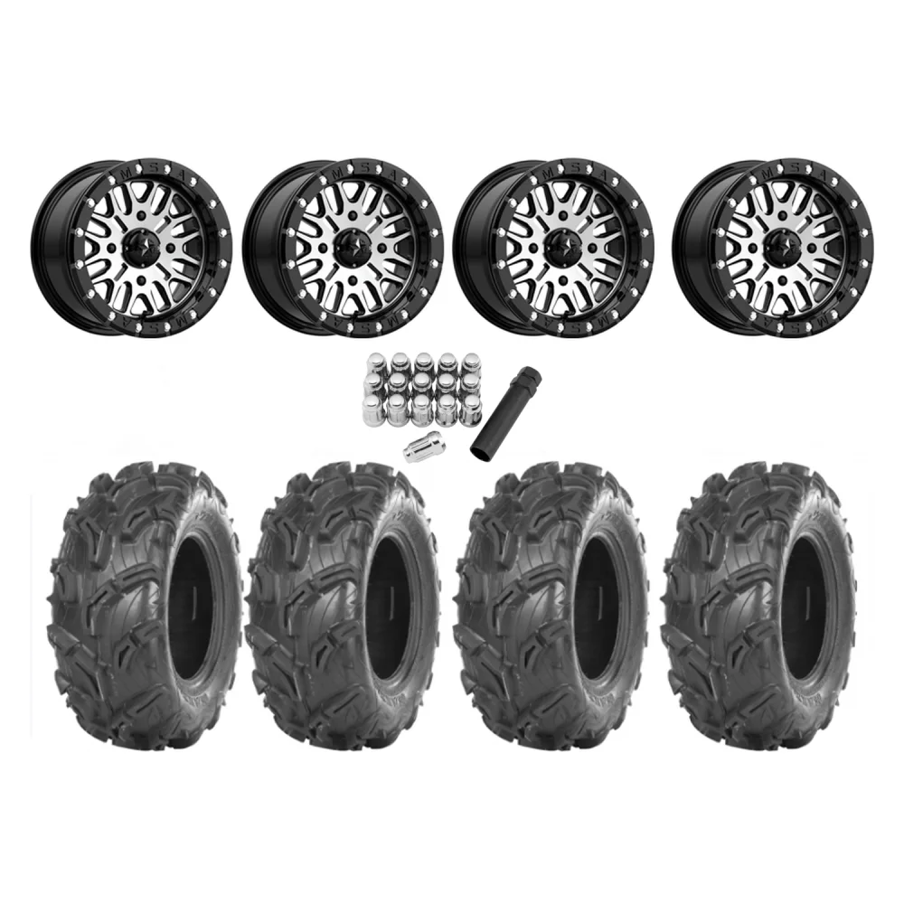 Maxxis Zilla 28x9-14 Tires on MSA M38 Brute Wheels, complete kit