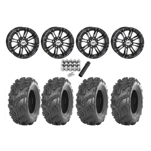 Maxxis Zilla 28x9-14 Tires on STI HD3 Black Wheels