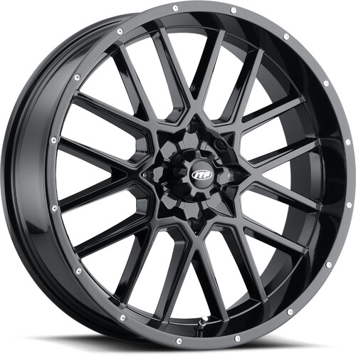 BKT TR 171 35x9.5-18 Tires on ITP Hurricane Gloss Black Wheels