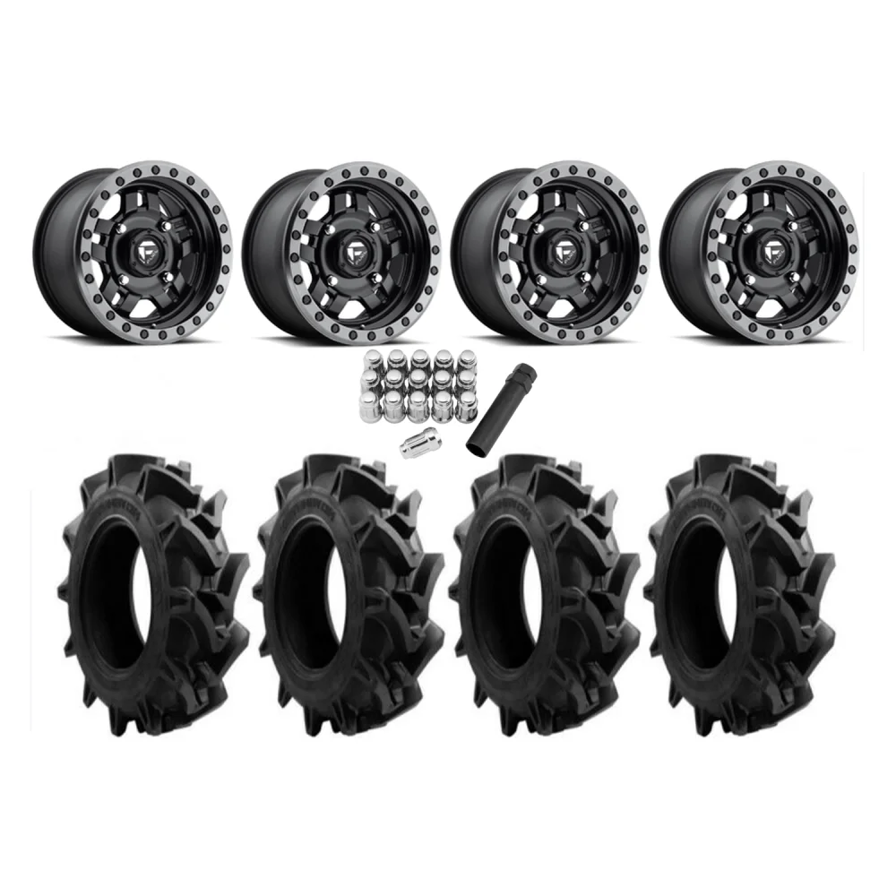 EFX Motohavok 31x8.5-14 Tires on Fuel Anza D557 Wheels, complete kit