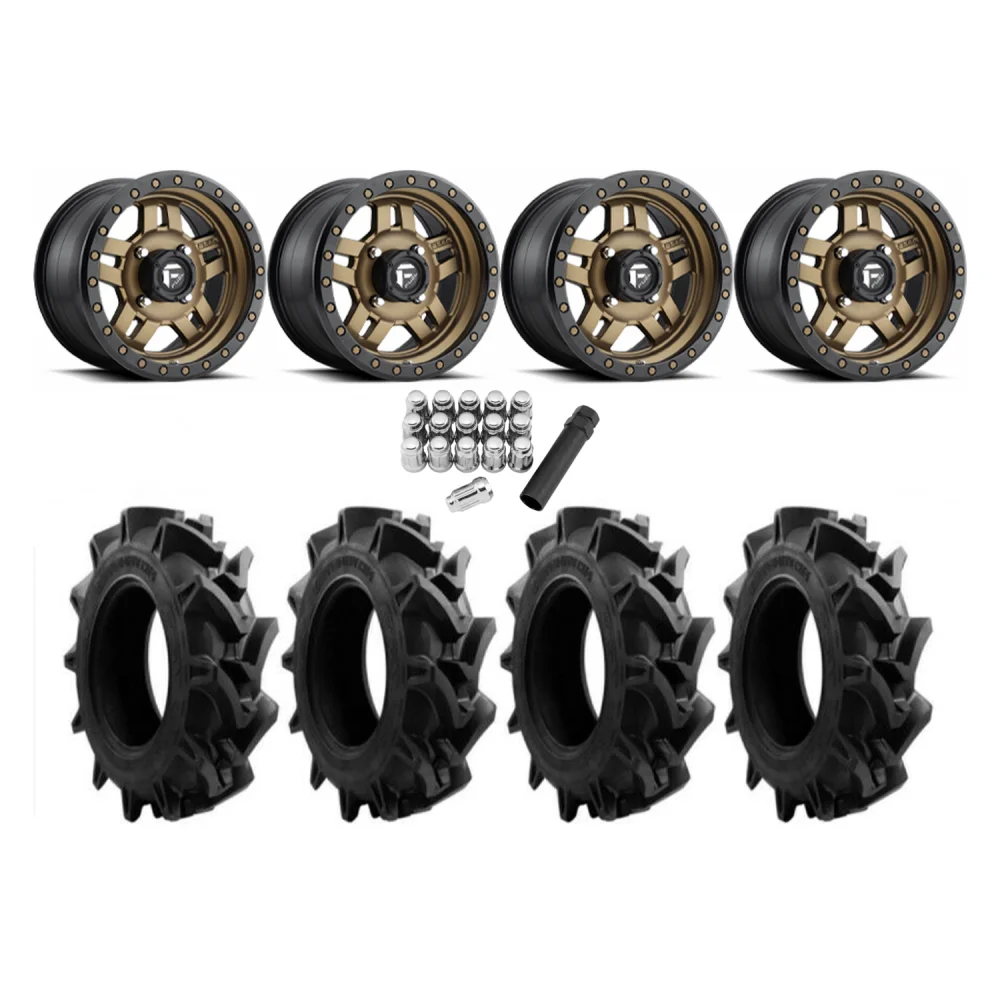 EFX Motohavok 31x8.5-14 Tires on Fuel Anza D583 Bronze Wheels, complete kit