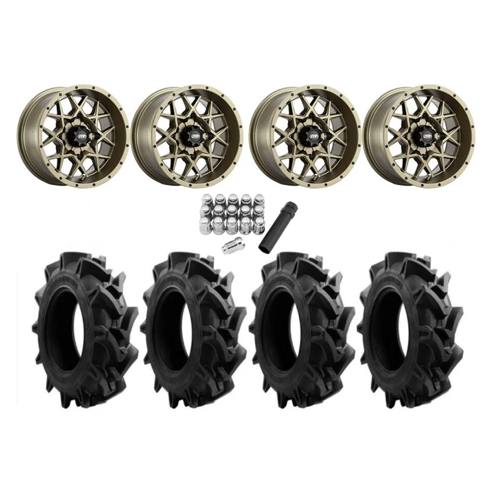 EFX Motohavok 28x8.5-14 Tires on ITP Hurricane Bronze Wheels, complete kit