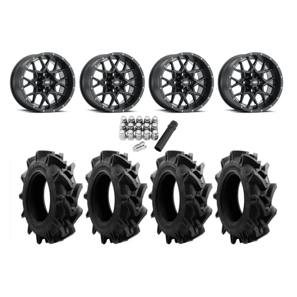 EFX Motohavok 28x8.5-14 Tires on ITP Hurricane Black Wheels, complete kit