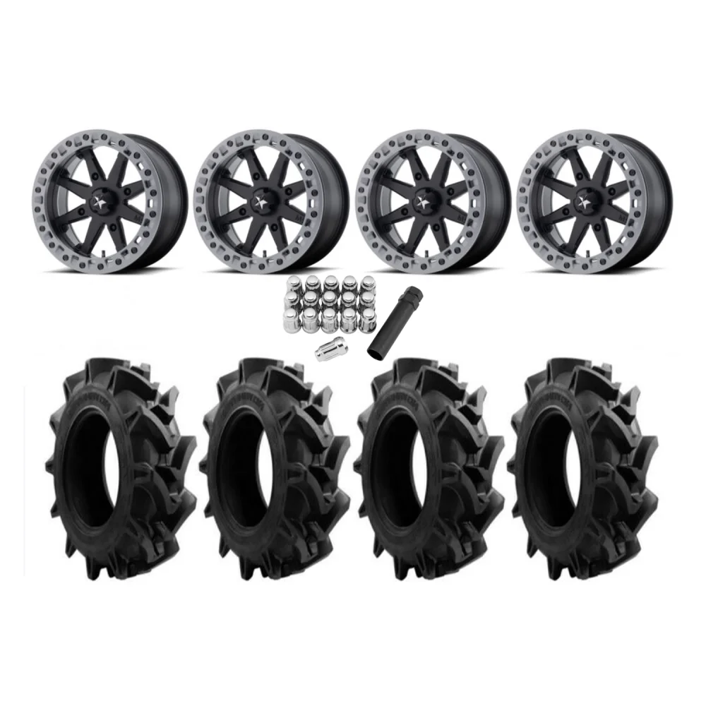 EFX Motohavok 30x8.5-16 Tires on MSA M31 Lok2 Beadlock Wheels, complete kit