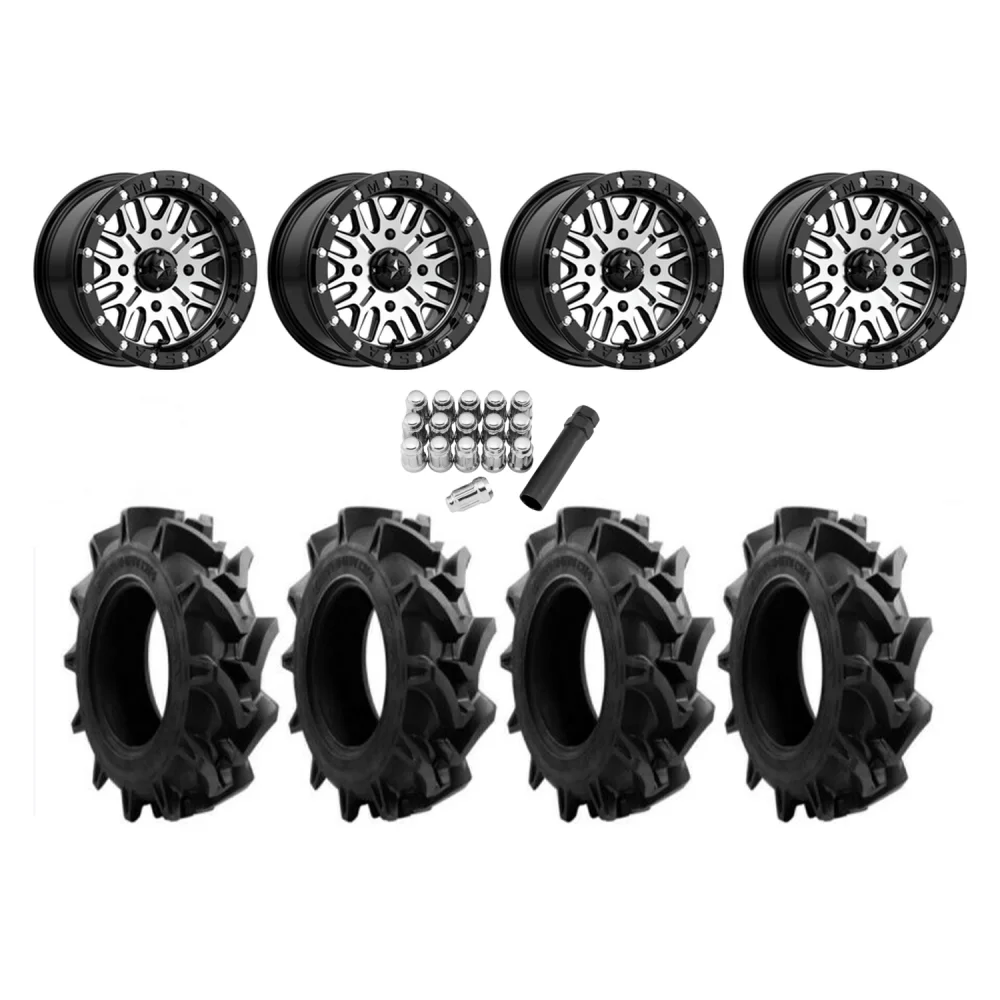 EFX Motohavok 28x8.5-14 Tires on MSA M37 Brute Beadlock Wheels, complete kit