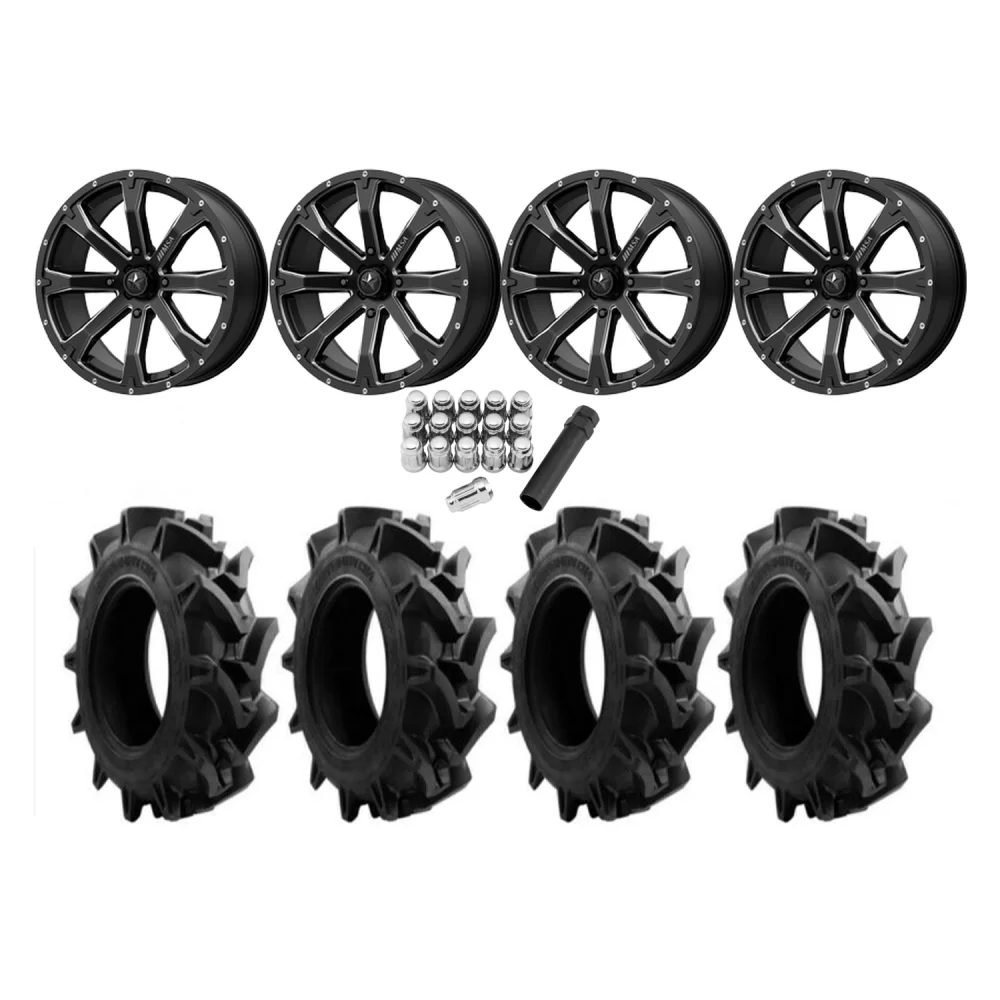 EFX Motohavok 35x8.5-20 Tires on MSA M42 Bounty Wheels, complete kit
