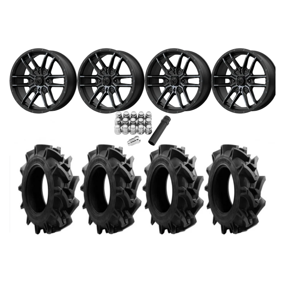 EFX Motohavok 33x8.5-20 Tires on MSA M43 Fang Wheels, complete kit