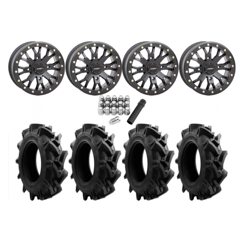 EFX Motohavok 28x8.5-14 Tires on SB-4 Matte Black Beadlock Wheels