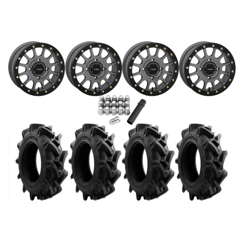 EFX Motohavok 28x8.5-14 Tires on SB-5 Gunmetal Beadlock Wheels