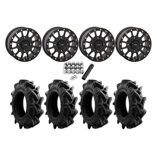 EFX Motohavok 28x8.5-14 Tires on SB-5 Matte Black Beadlock Wheels