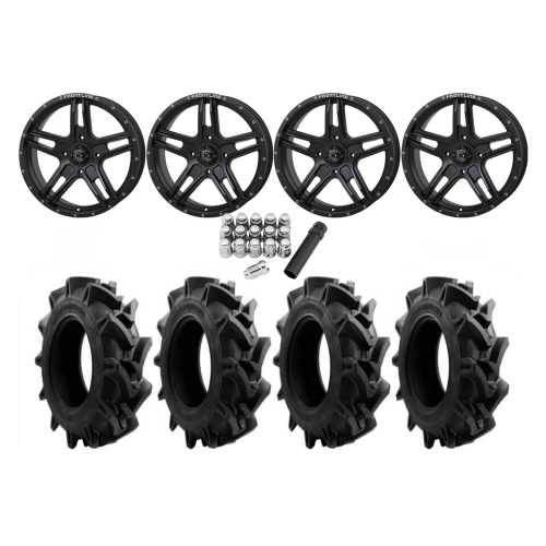 EFX Motohavok 35x8.5-22 Tires on Frontline 505 Black Wheels