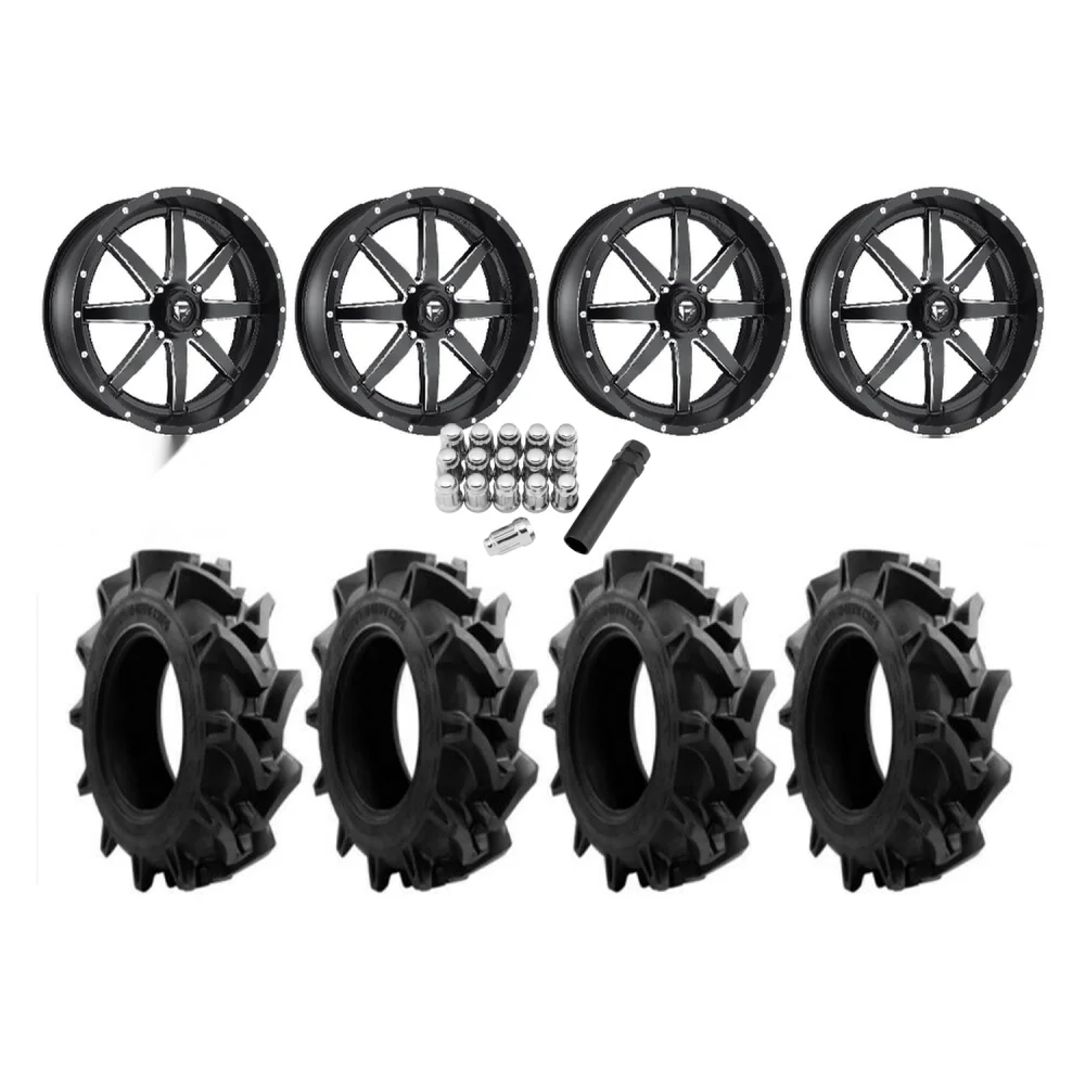 EFX Motohavok 33x8.5-20 Tires on Fuel Maverick Wheels, complete kit
