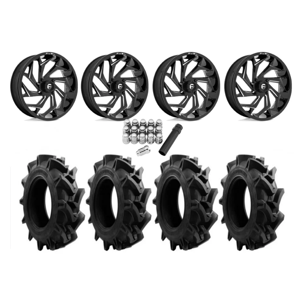 EFX Motohavok 32x8.5-18 Tires on Fuel Reaction Wheels, complete kit