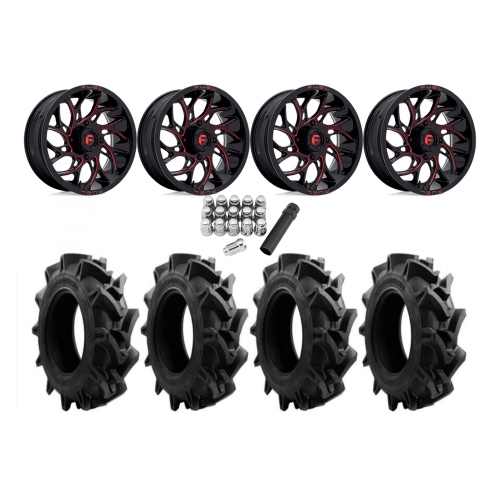 EFX Motohavok 32x8.5-18 Tires on Fuel Runner Candy Red Wheels