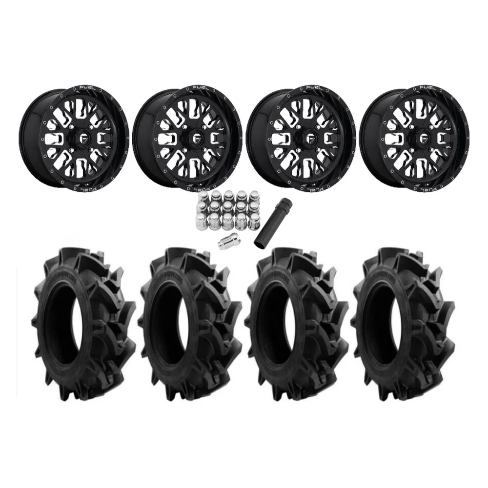 EFX Motohavok 34x8.5-18 Tires on Fuel Stroke Wheels, complete kit