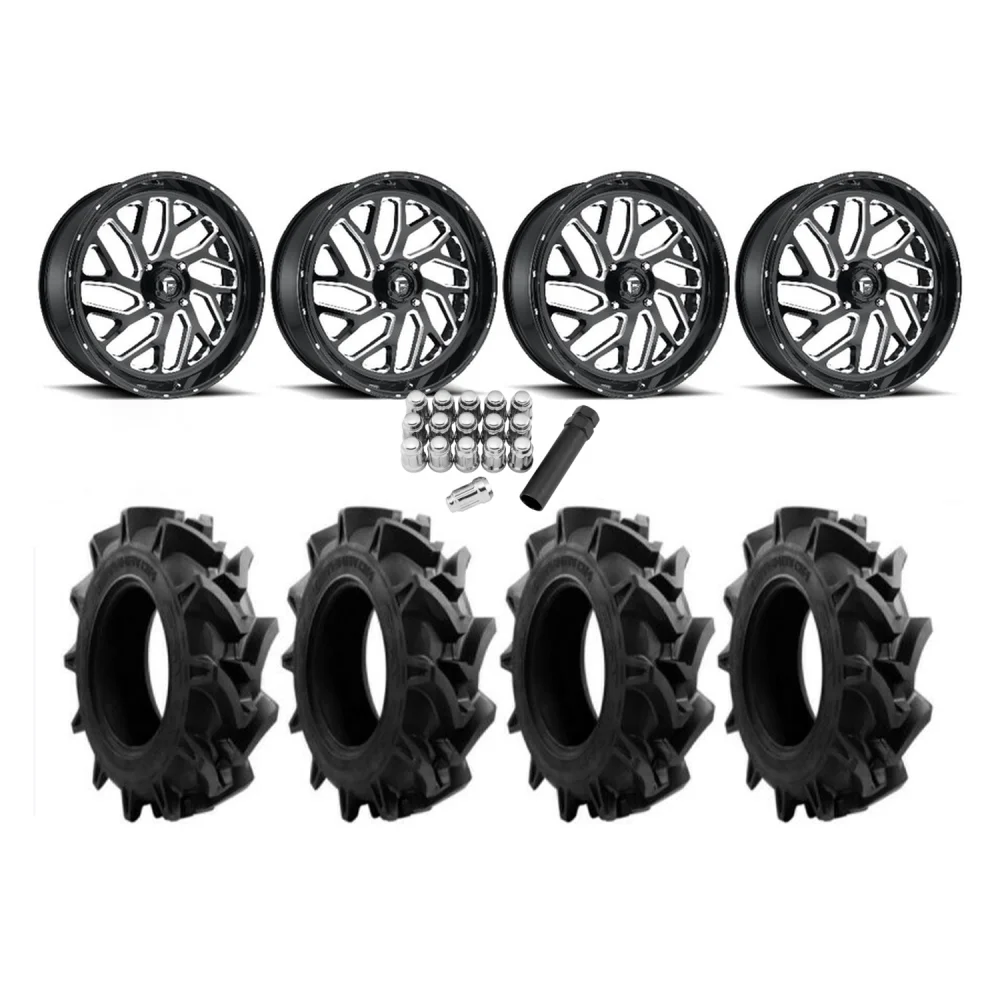 EFX Motohavok 34x8.5-18 Tires on Fuel Triton Wheels, complete kit