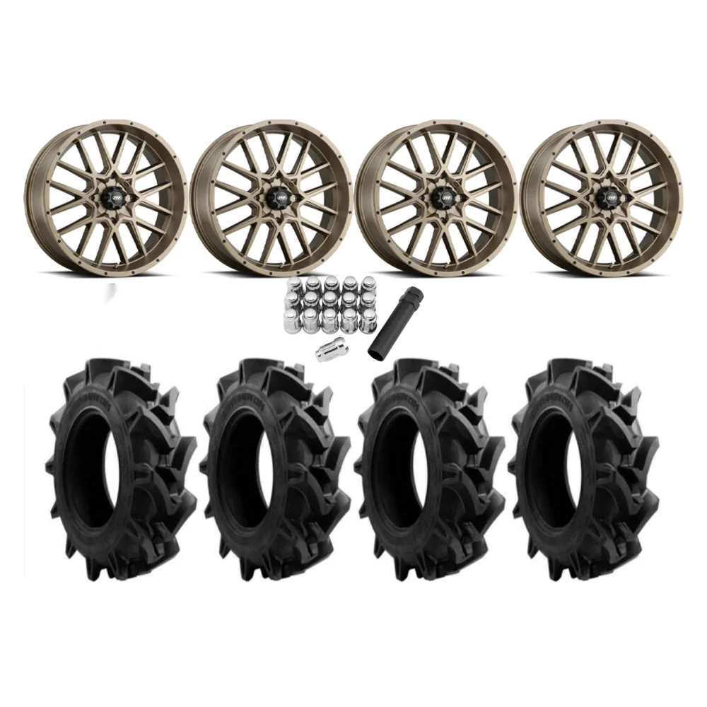 EFX Motohavok 35x8.5-20 Tires on ITP Hurricane Bronze Wheels, complete kit
