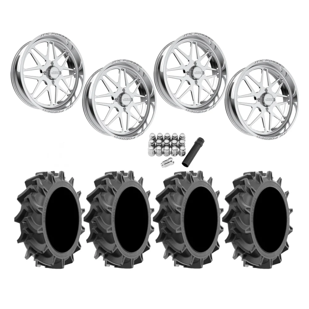 EFX Motohavok 40x9.5-24 Tires on JTX Forged Prism Polished Wheels, complete kit