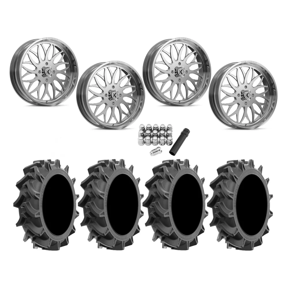 EFX Motohavok 40x9.5-24 Tires on KG1 Forged KU022 Galactic Polished Wheels, complete kit