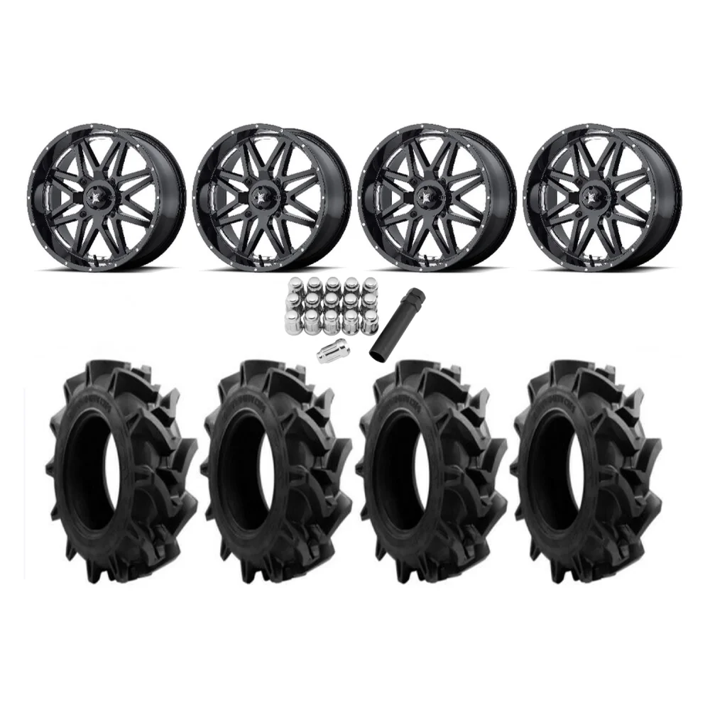 EFX Motohavok 32x8.5-18 Tires on MSA M26 Vibe Wheels, complete kit