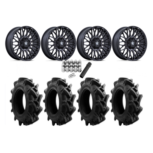 EFX Motohavok 33x8.5-20 Tires on MSA M50 Clubber Matte Black DDT Wheels