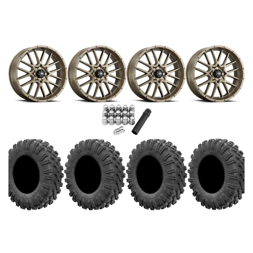 EFX Motoravage 35x10-20 Tires on ITP Hurricane Bronze Wheels, complete kit