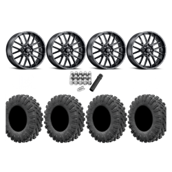 EFX Motoravage 35x10-20 Tires on ITP Hurricane Gloss Black Wheels