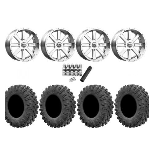 EFX Motoravage 32x10-18 Tires on MSA M34 Flash Chrome Wheels