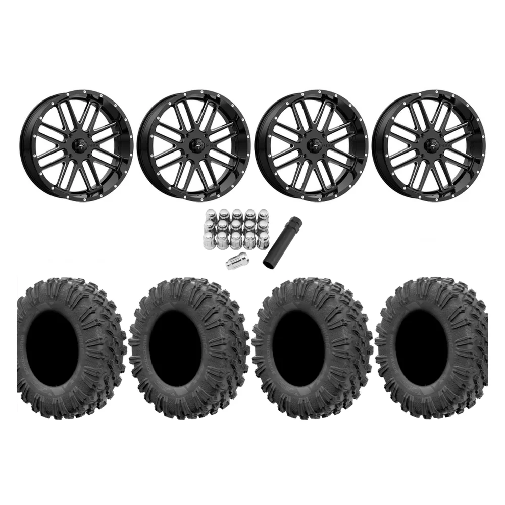 EFX Motoravage 32x10-18 Tires on MSA M35 Bandit Wheels, complete kit
