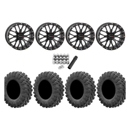 EFX Motoravage 32x10-18 Tires on ST-3 Black Wheels