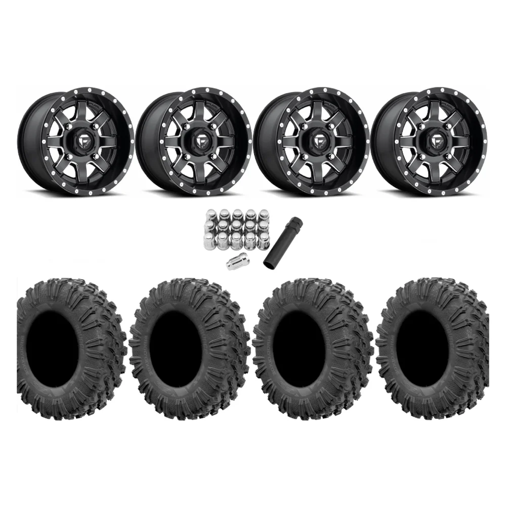 EFX Motoravage 32x10-14 Tires on Fuel Maverick Wheels, complete kit
