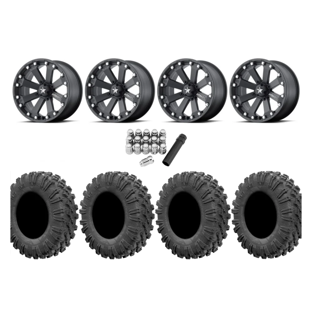 EFX Motoravage 30x10-16 Tires on MSA M20 Kore Wheels, complete kit